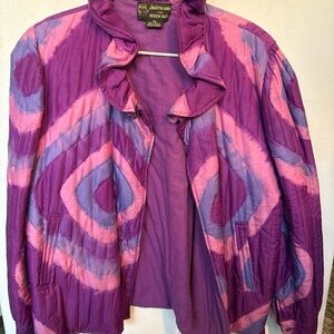 Vintage Judith Ann for Heiser-Ega quilted geometric pattern jacket.